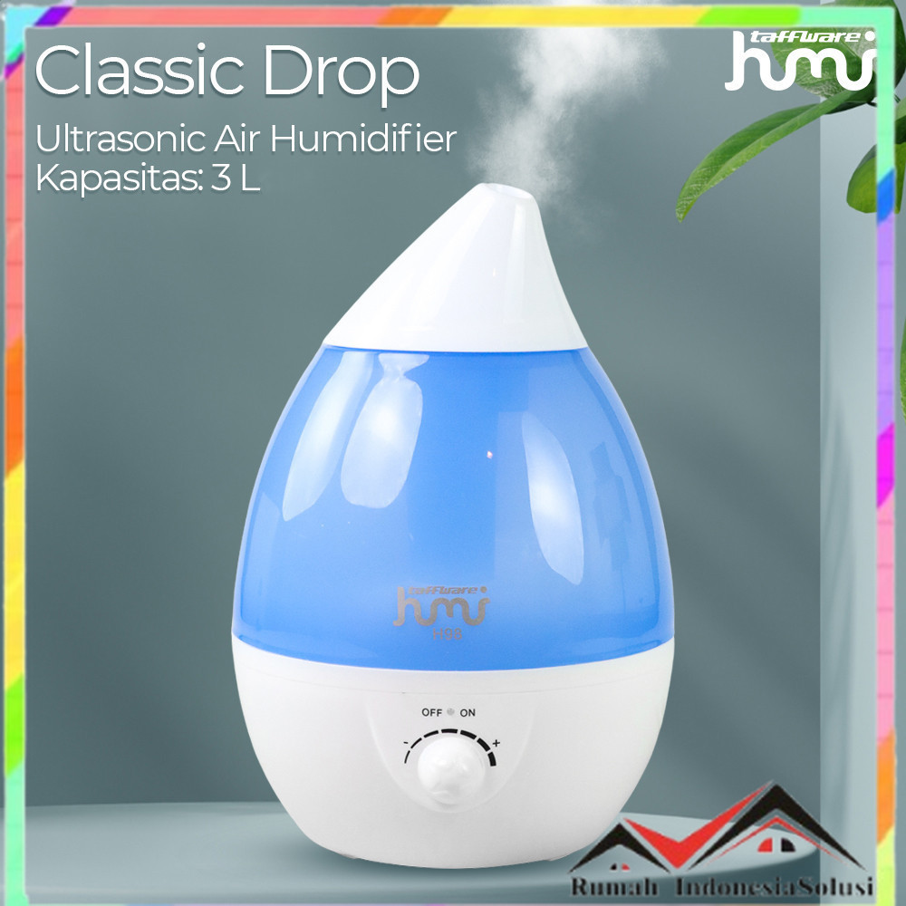 

- Taffware HUMI Air Humidifier Pelembab Udara Ultrasonic Classic Drop 3L - H98 -
