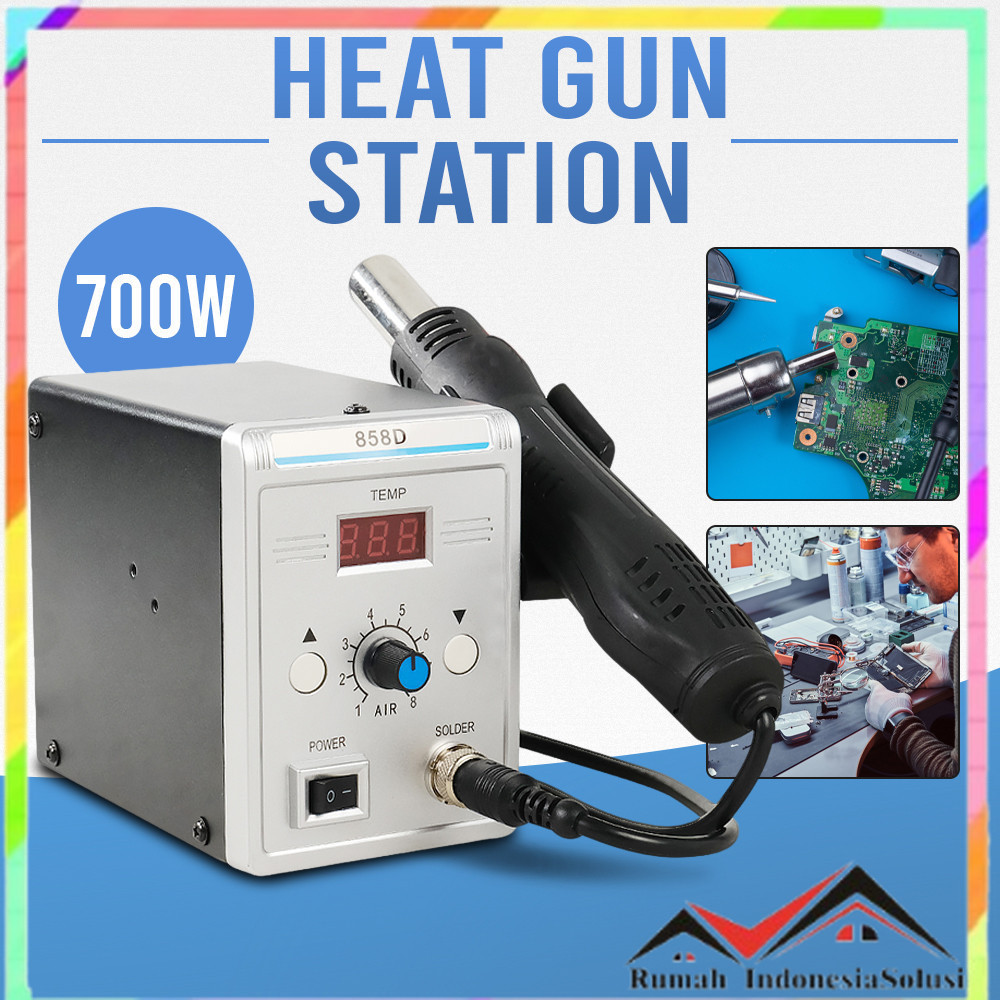 

- SUMSOUR Heat Gun Hot Blower Soldering with Adjustable Station 700W - 858D -