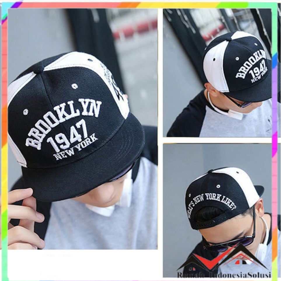 

- MLB Topi Snapback Hat Hip-Hop Casual Bordir Brooklyn 1947 - M57 -