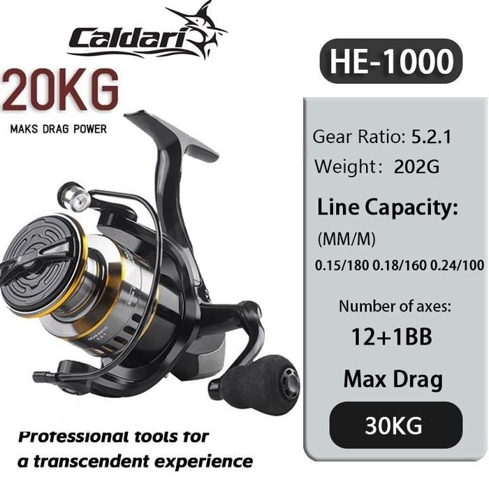【COD】Caldari reel pancing asli besi fishing reel 50kg HE1000 - 7000 /  Murah Kuat Power Handle/ Reel