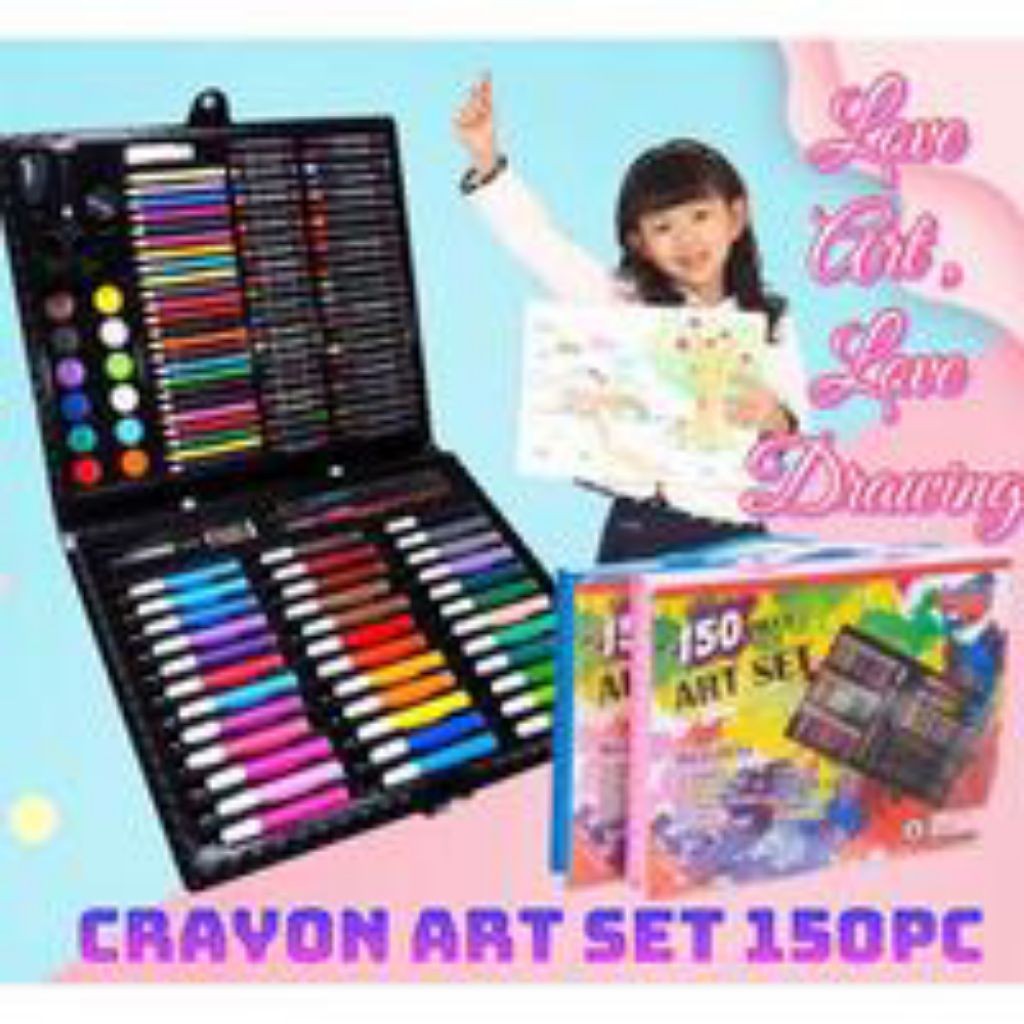 

Crayon Set Art Isi 150 Pcs / Art Set Pencil Colouring Crayon 150 Pcs / Alat Melukis Menggambar [Bell]