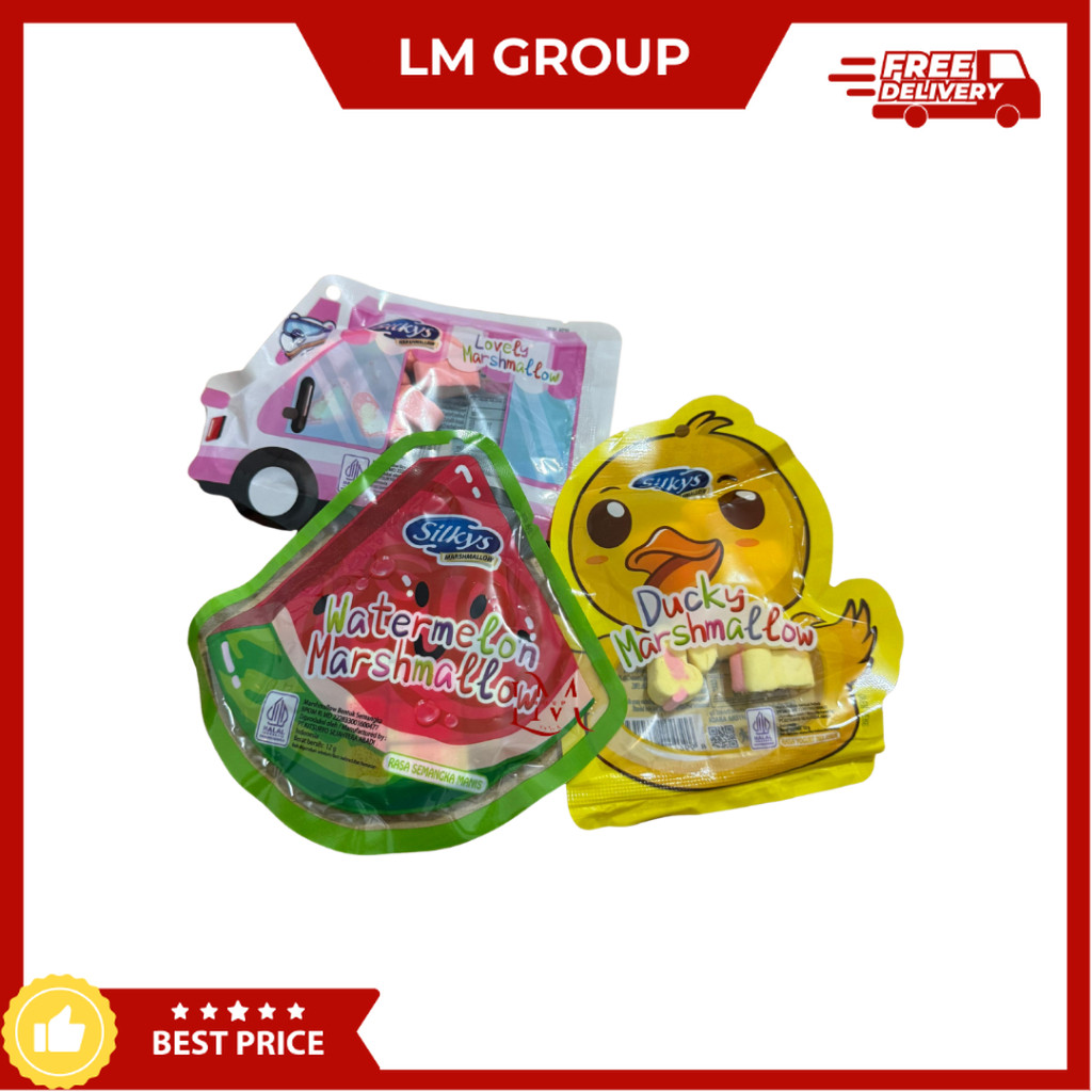 

Silkys Marshmallow Watermelon/Duck/Love Permen isi 10 pcs x 12gr Cemilan LM Snack Grosir
