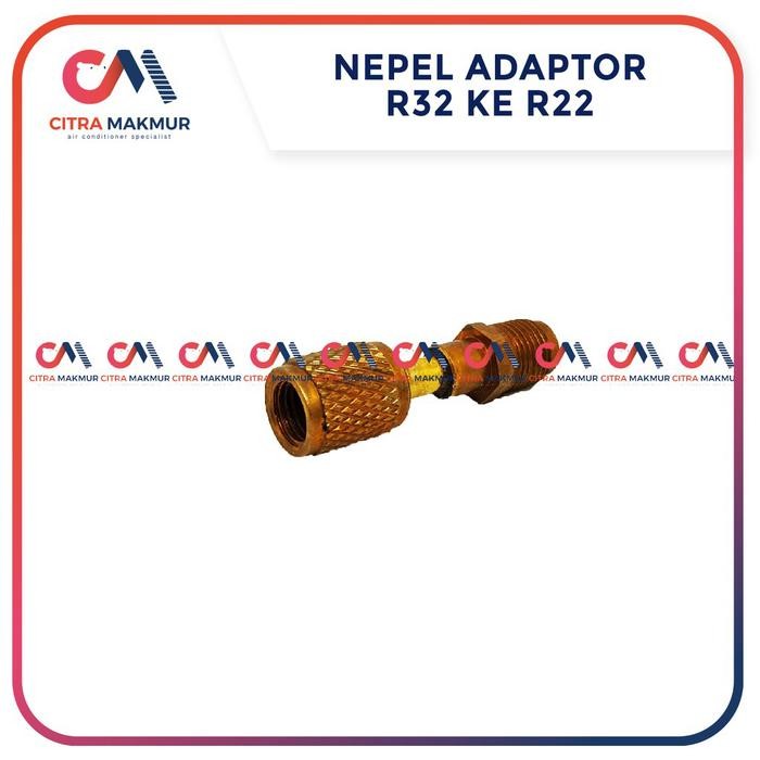 R3N0 Adaptor Selang Manifold R410 R22 Konektor Connector Freon Refrigrant R 32 R 410 R410a AC Nepel 