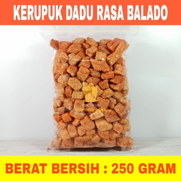 

KERUPUK KRUPUK RAMBAK DADU PEDAS TERMURAH TERLARIS 250 GRAM - Balado