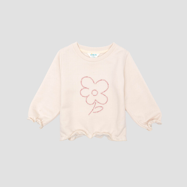 Little M Bordir Flowers Sweater Non Hoodie Anak Perempuan 122823991