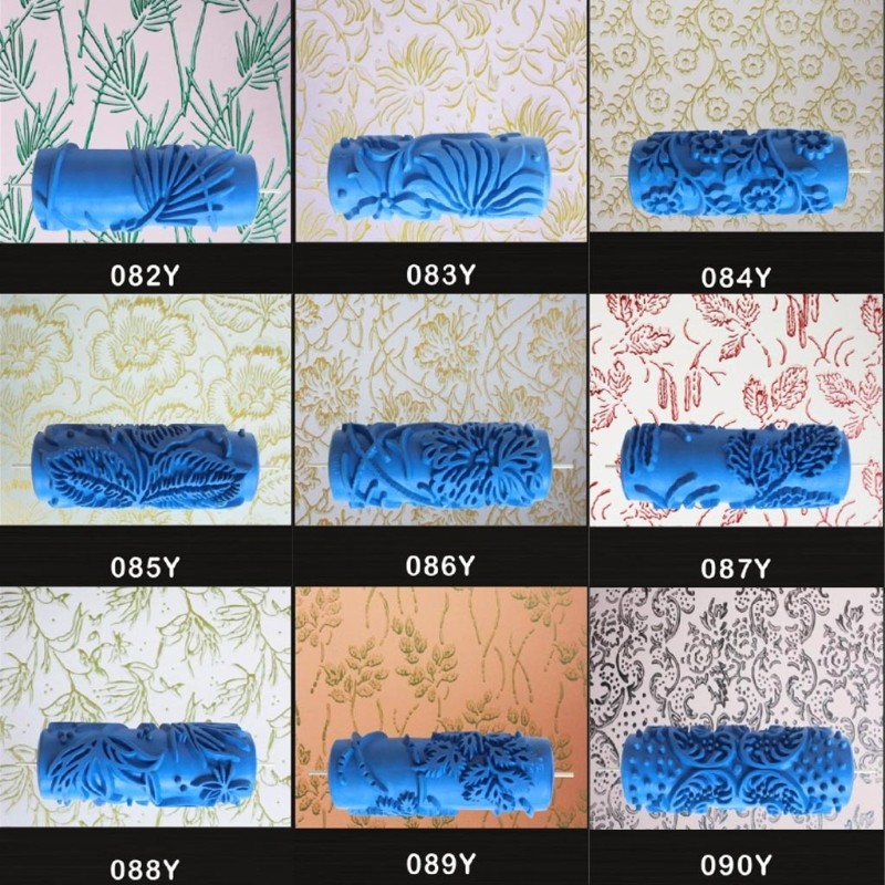 

5" Embossed Paint Roller Sleeve Wall Texture Stencil Brush 3D Pattern Decor Wallpaper DIY Decoration Patterned Roller 082-103Y