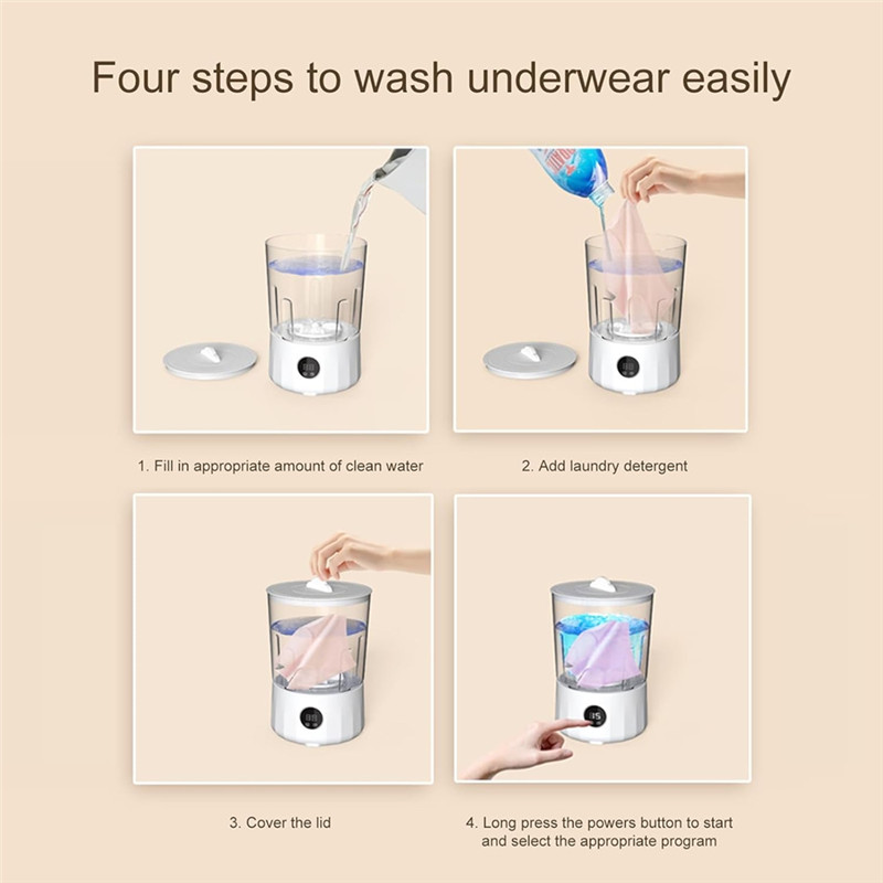 

A04G-Portable Washing Machine 1.5L Mini Laundry Machine Rechargeable Socks Cleaner Clothes Washer For Commercial RV Indoor