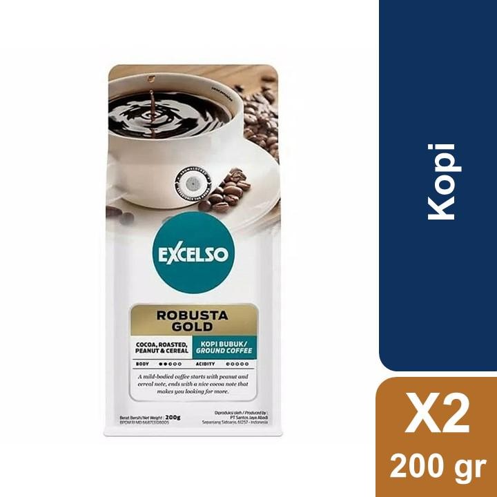 

JAMIN MURAH !!!Excelso Kopi Robusta Gold 200 gr x 2(BISA LANGSUNG ORDER)
