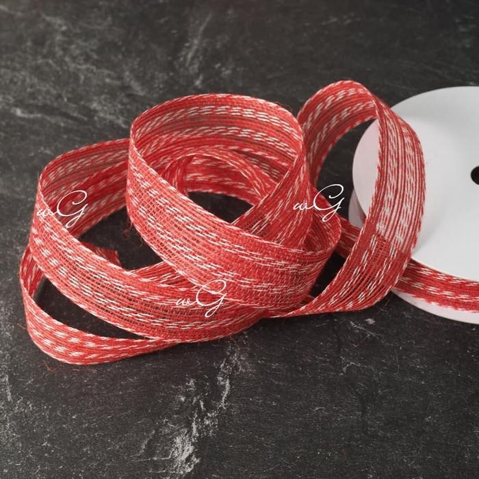 

Pita Goni - Merah Garis-Garis Putih; Lebar 2.5 cm; Panjang 20 yard