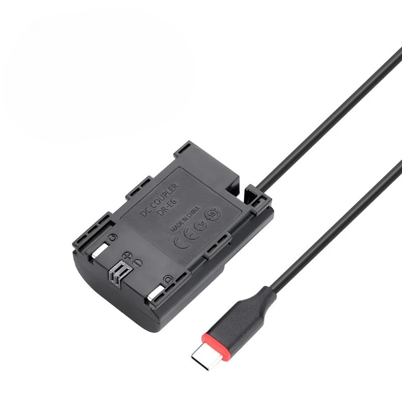 Type USB C TO LP-E6N Dummy Battery DC Power AC Adapter For Canon EOS 5D 6D 7D Mark II III IV 5DS R W
