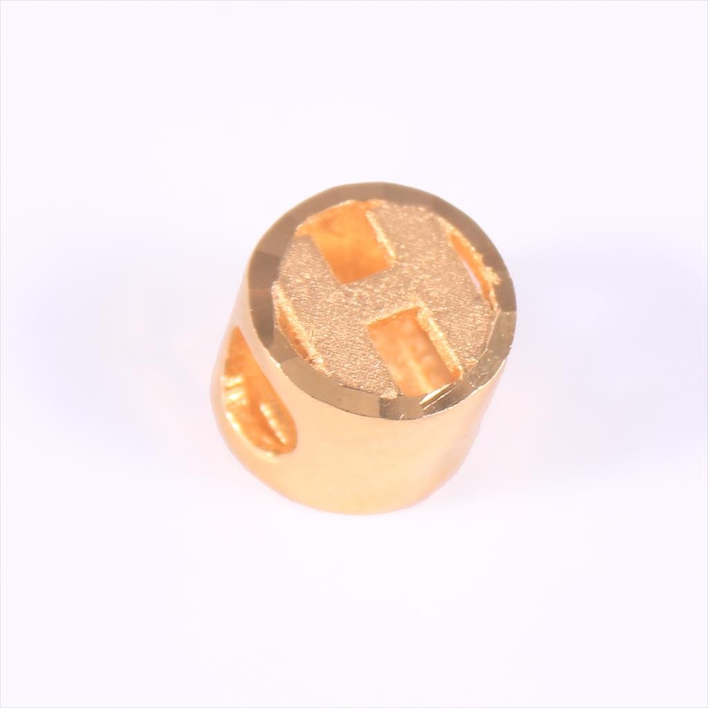 Liontin Emas Tua Huruf Bulat H