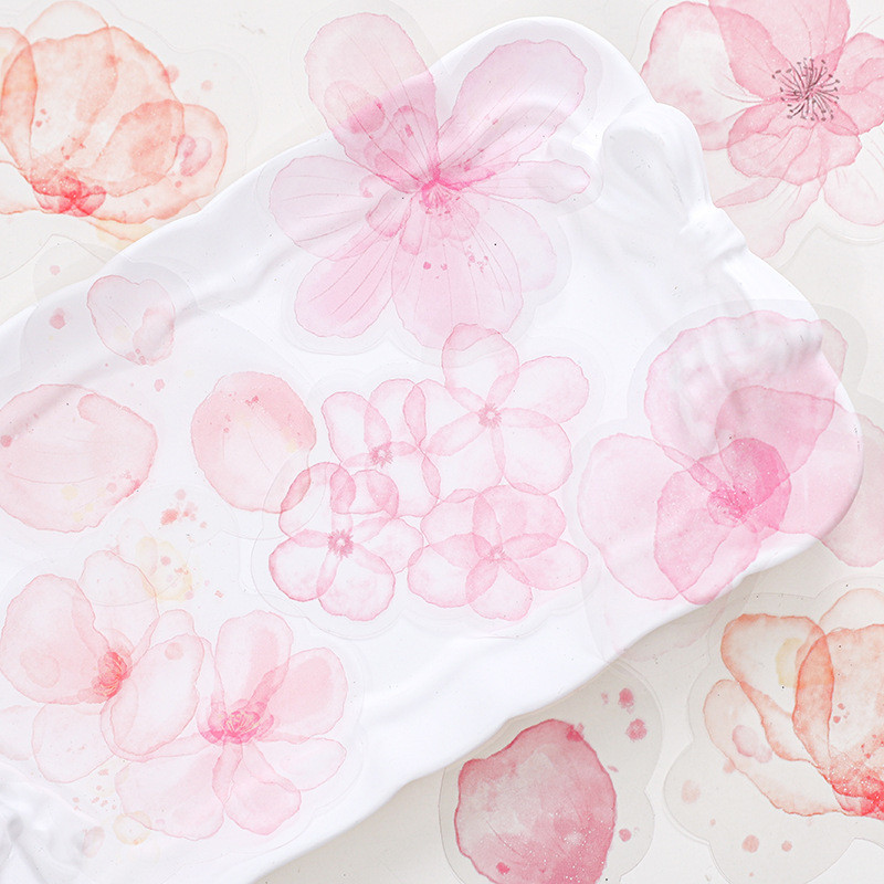 

20pcs Kawaii Stationery Stickers Flower Shadow Catching Dreams Junk Journal Planner Decorative Sticker Scrapbooking