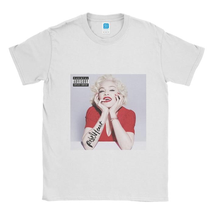 (COD) Baju Kaos Band Madonna Rebel Heart - Putih, XXXL