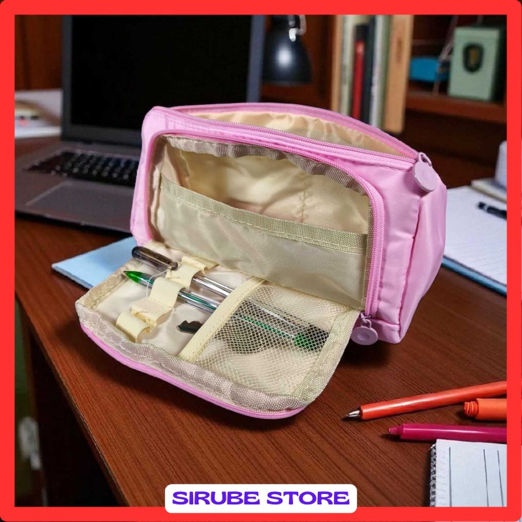 

Tempat Pensil Multi Layer Pencil Case Pouch Stationery - JM01