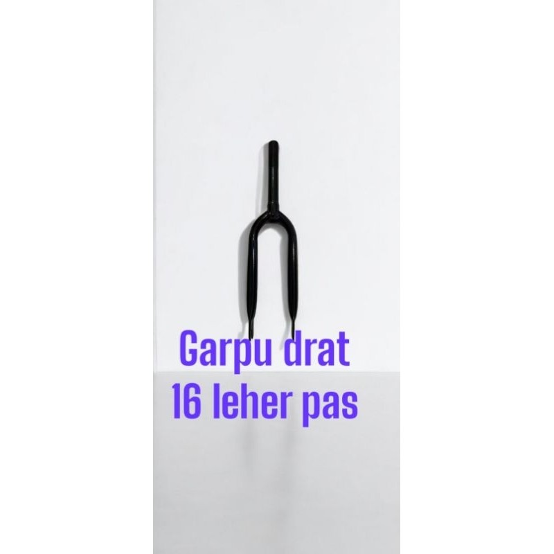 Garpu sepeda 16 inch drat fork standar 16 drat panjang ulir drat