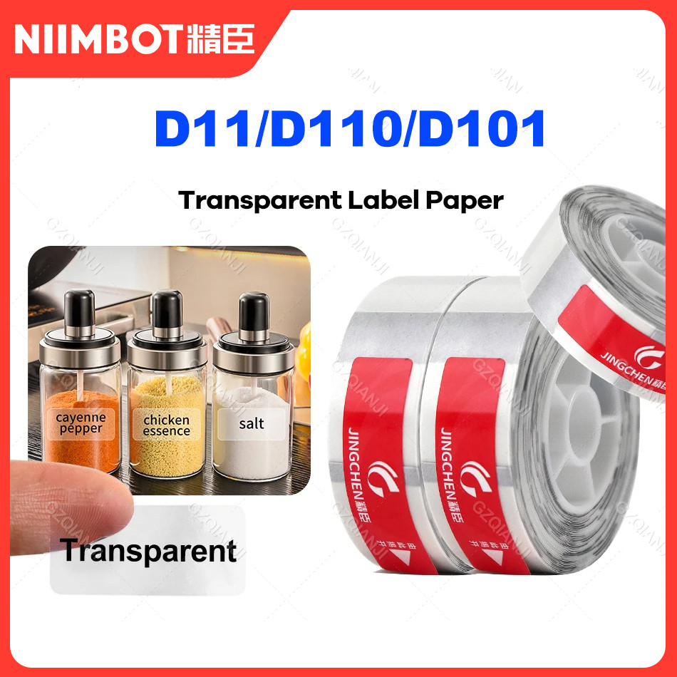 

Niimbot D11 D110 D101 Official Transparent Label Sticker Thermal Label Printer Paper Roll Waterproof and Oil-proof Self Adhesive
