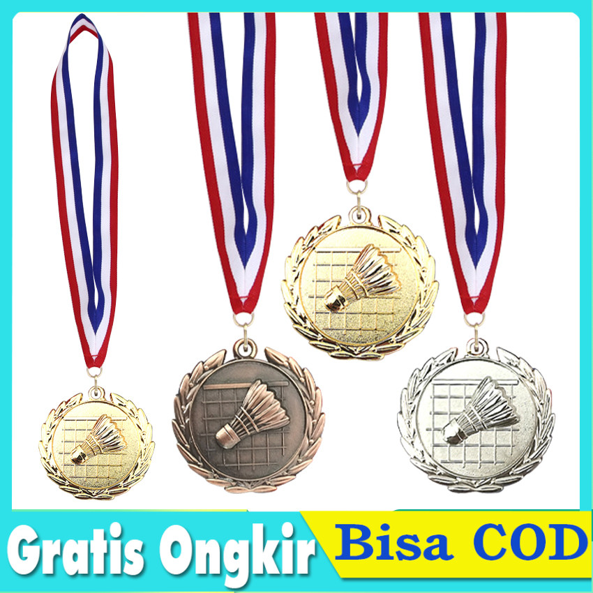 3pcs Medali Bulutangkis Logam Hadiah Pemenang - Medali Kejuaraan Badminton Turnamen Komunitas