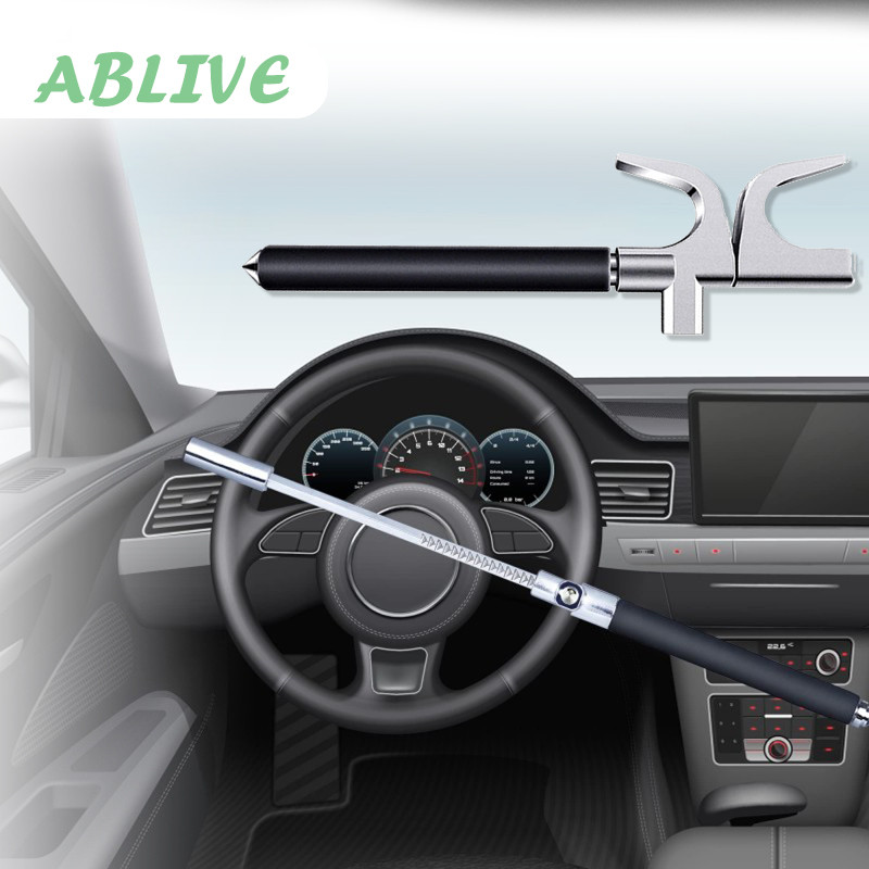 Kunci Stang Mobil Pengunci Mobil Anti Maling Stainless Kunci Pengaman Stir Teleskopis Kunci Tambahan