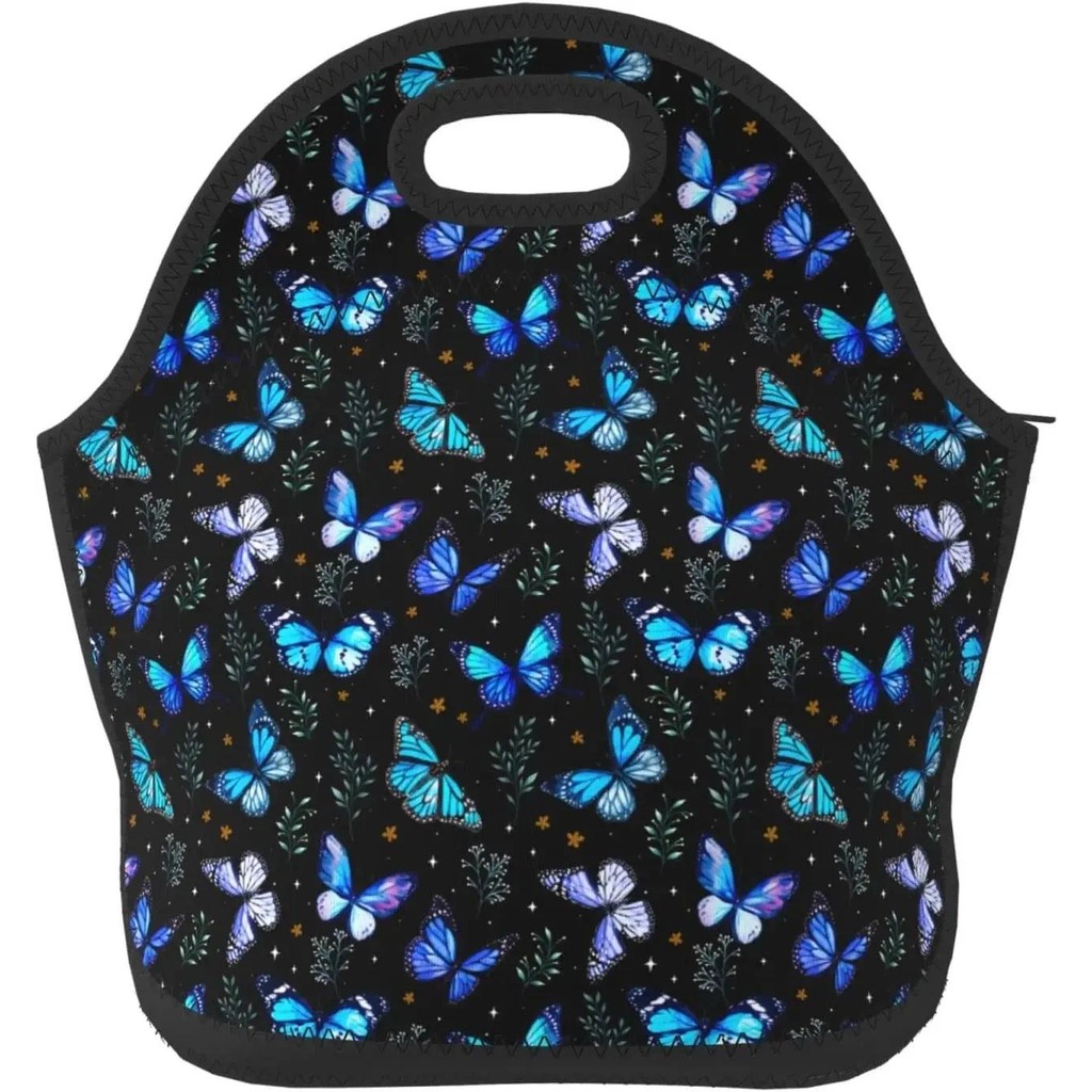 butterflies lunch bag women Portable Insulated lunch box for men girls boys Neoprene Cooler Tote Lun