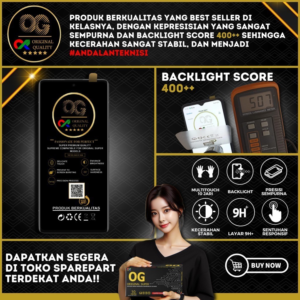 LCD TS HP OG Super Vivo 1820, 1807, 1811, 1814, 1815, 1816, 1817, V1818A, Y91c, Y91, Y93, Y93s, Y95