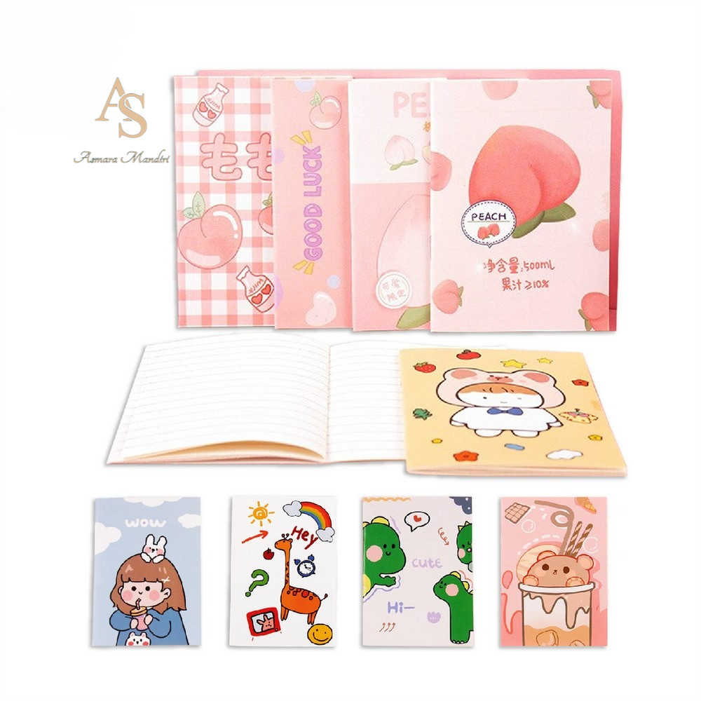 

Asmara Mandiri - Buku Catatan Cartoon Mini Book Lucu / Buku Tulis Mini Notebook A25 Buku Tulis Memo Kecil COD