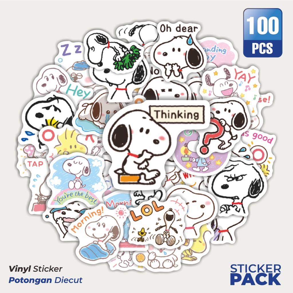 

Terbaru! 50 pcs Stiker Kartun Snoopy V21Dekorasi Lucu Kreatif untuk Notebook, Skateboard, HP