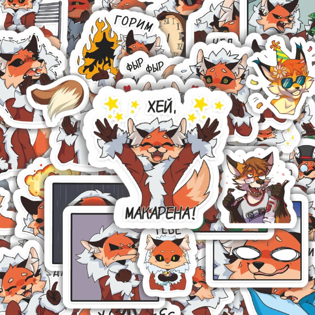 

100PCS Lucu Stiker Kartun Funny Tovka The Fox Stiker Aesthetic Stiker Anti Air Stikers Berperekat Waterproof sticker decal buat Motor Helm Buku Journal Koper Casing HP Laptop Botol Minum Hadiah anak