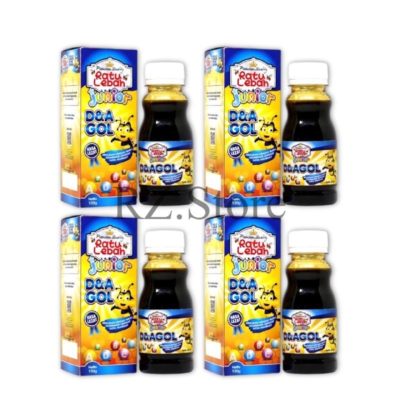 

4 PCS Madu Anak Ratu Lebah Junior D&A Gol 150g – DHA & Omega-3 Original