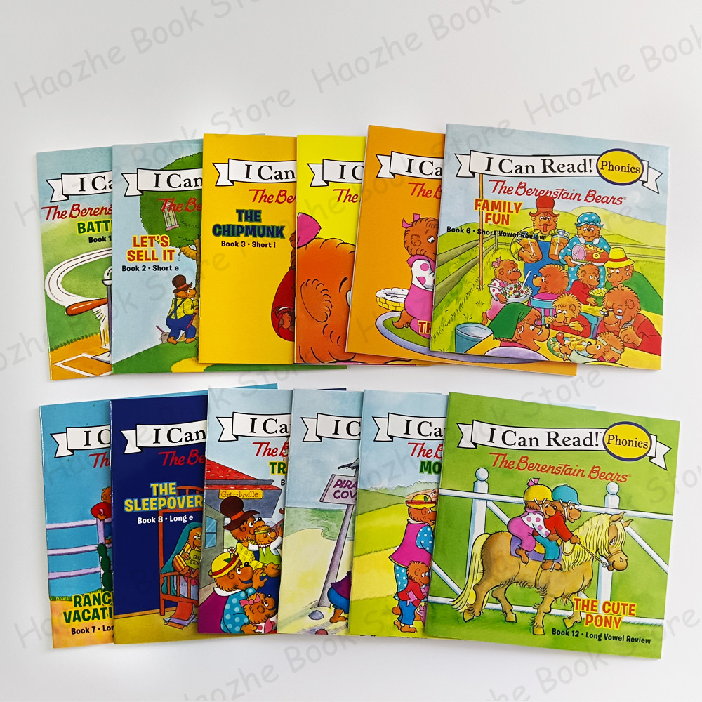 12 Books The Berenstain Beans I Can Read Phonics Short Vowel Long Vowel Learning Story Pocket Book M