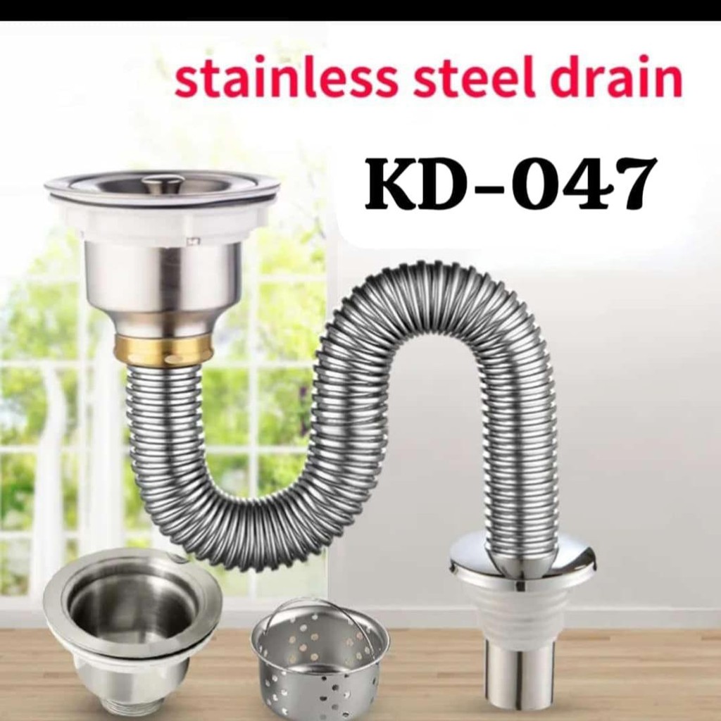 

Selang sink single stainless Pembuangan sink stainless Set