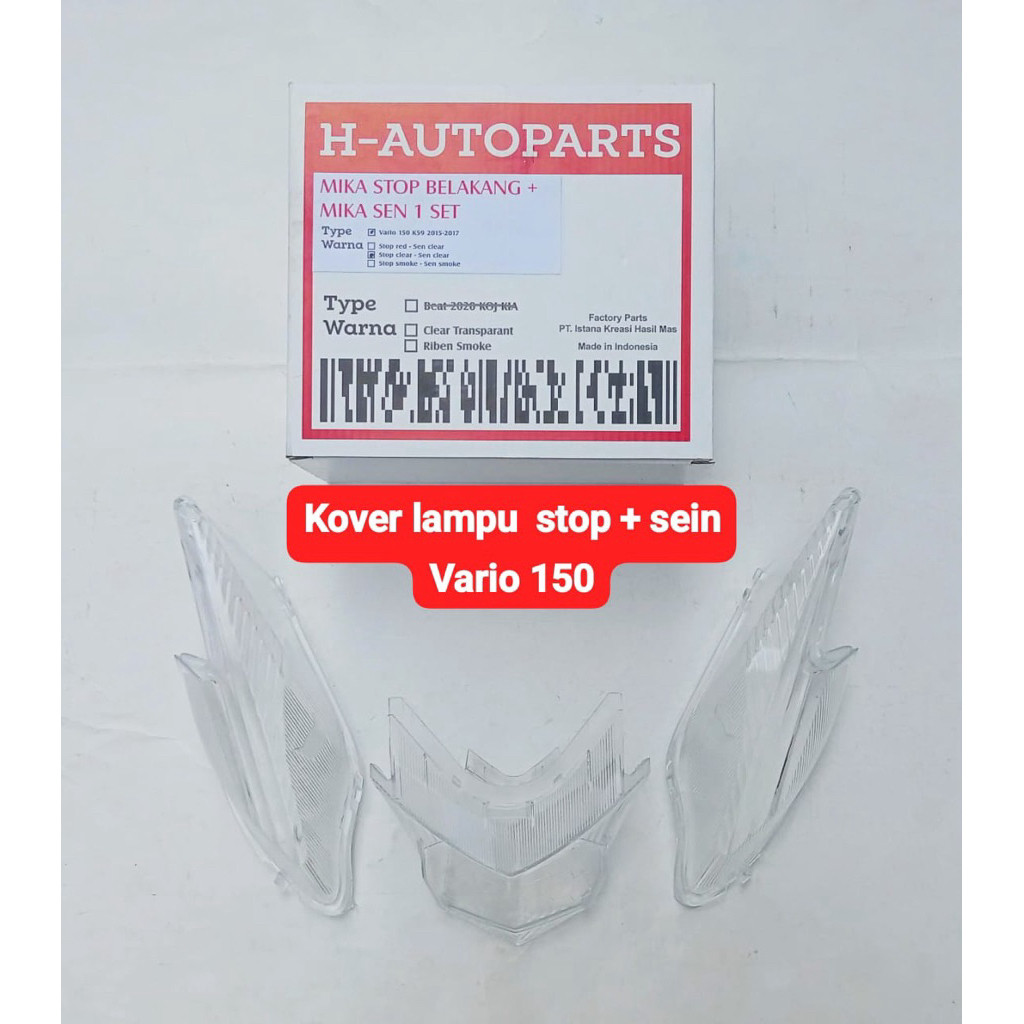 BISA COD Cover Mikaa Stop Lamp Vario 150 Clear Anti Pecah + Mikaa Lampu Sein Sen Vario 150 Clear Kac