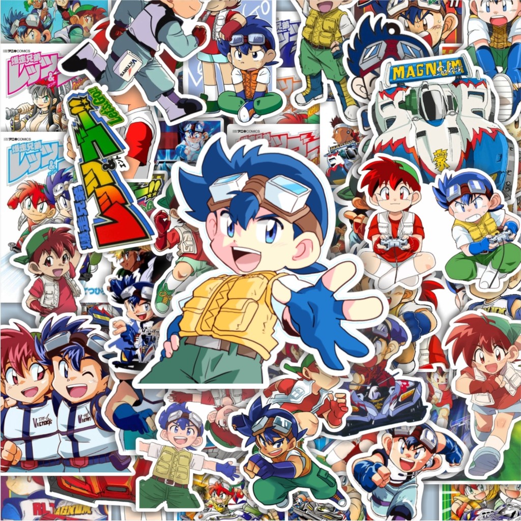 

100PCS Lucu Stiker Kartun Bakusou Kyoudai Let's & Go Stiker Aesthetic Stiker Anti Air Stikers Berperekat Waterproof sticker decal buat Motor Helm Buku Journal Koper Casing HP Laptop Botol Minum Hadiah anak