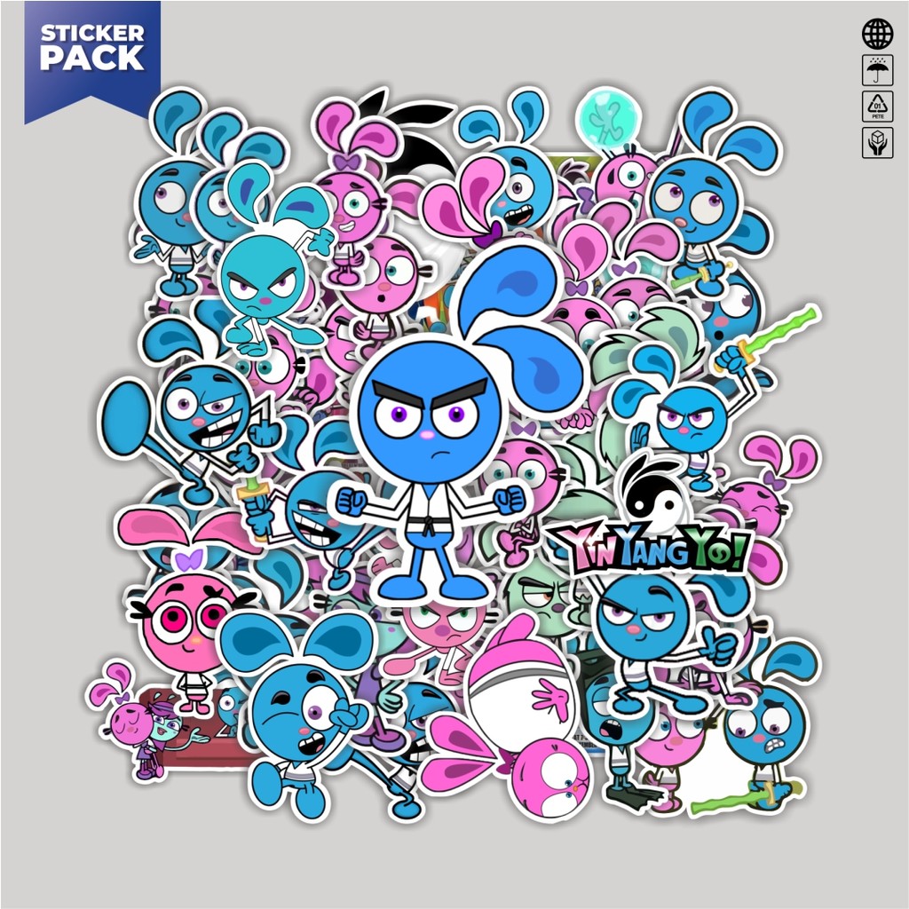 

[100PCS]Stiker Pack Stiker Kartun Yin Yang Yo Aesthetic Vinyl Anti Air Dekorasi Sticker Laptop Buku Journal Koper Helm Casing HP Gitar Helm Skateboard