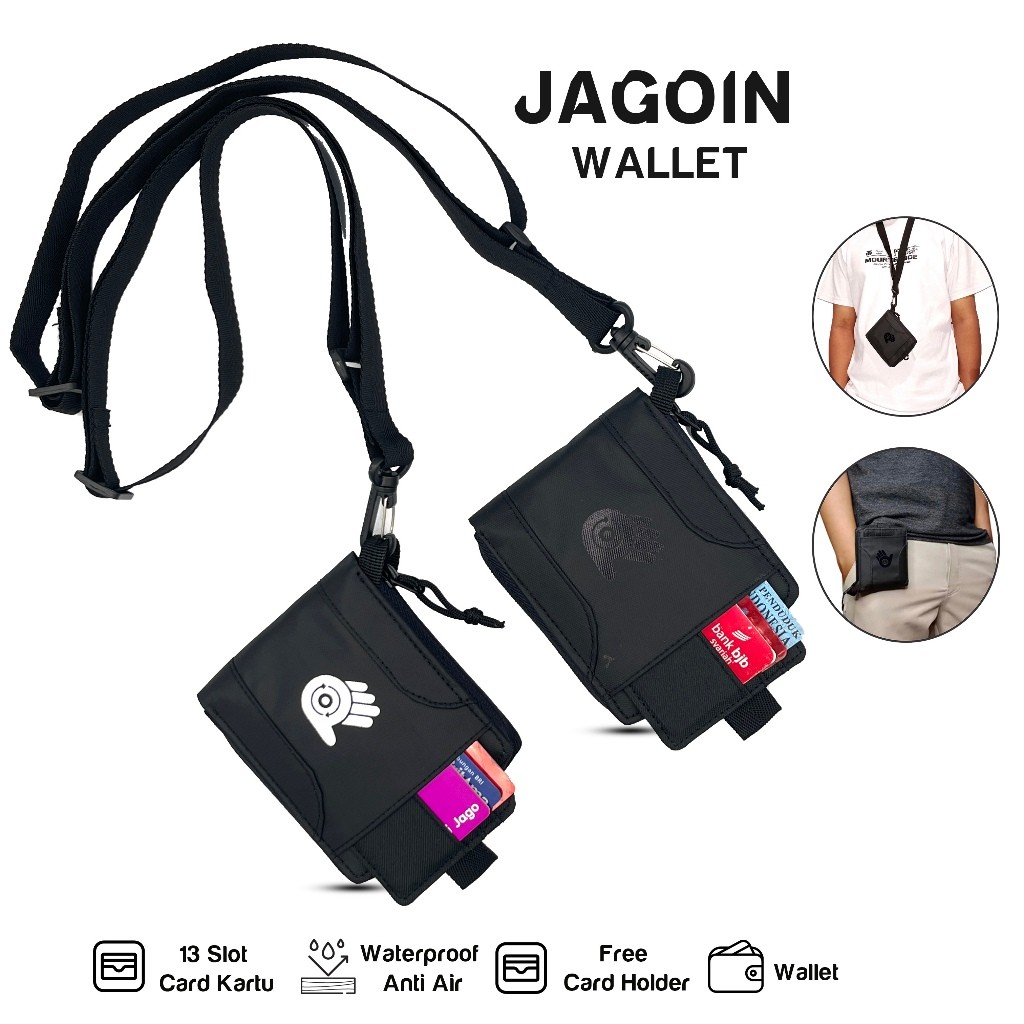 JAGOIN Hanging Wallet Dompet Kalung Pria ID Card Dompet Kartu Gantung Leher Waterproof