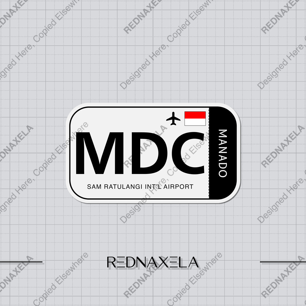 

Stiker Vinyl Sam Ratulangi International Airport Code MDC Sign Sticker