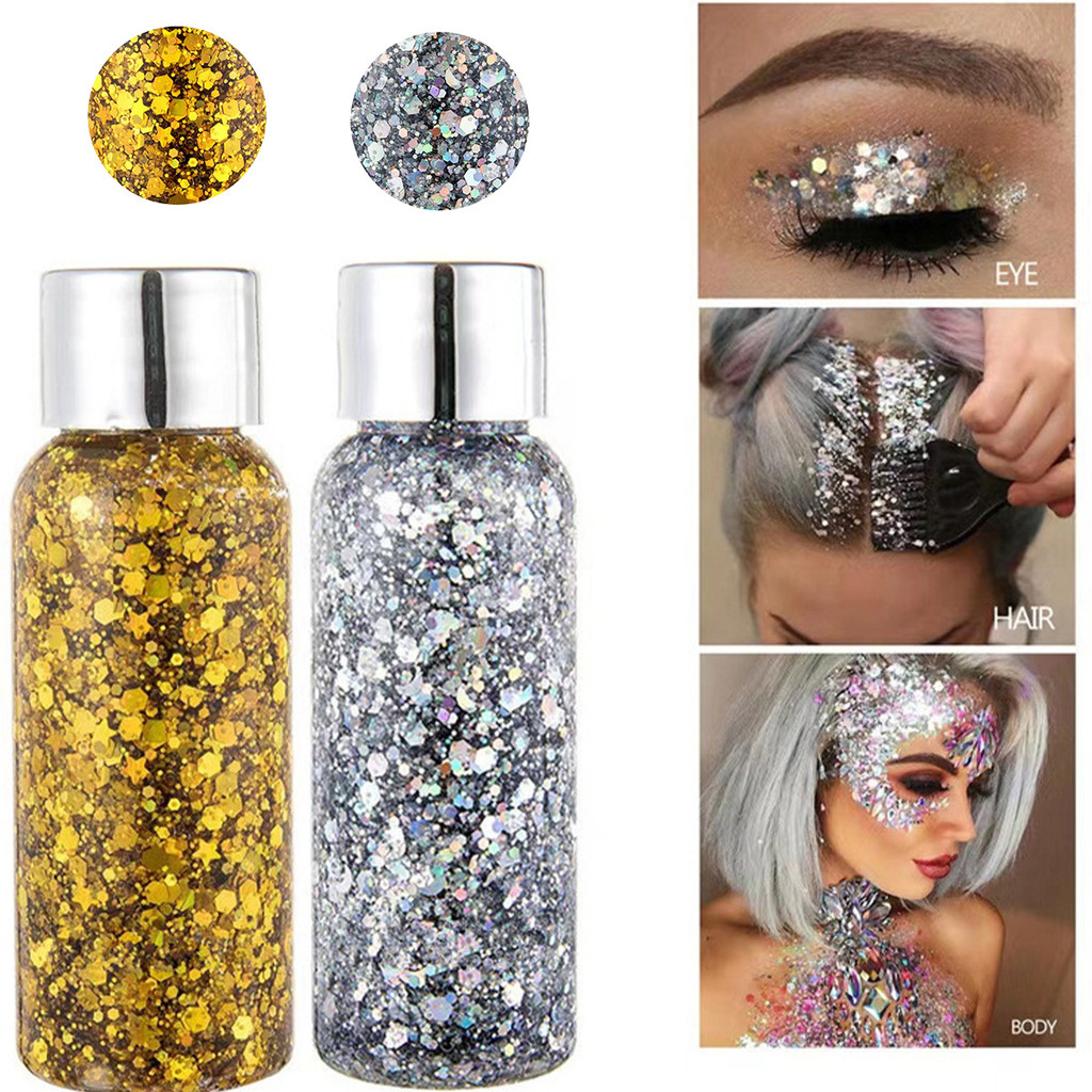 

10 Colors Glitter Shiny body Painting Gel Festival Party Eye Makeup Tools untuk berbagai pesta liburan, dan riasan harian
