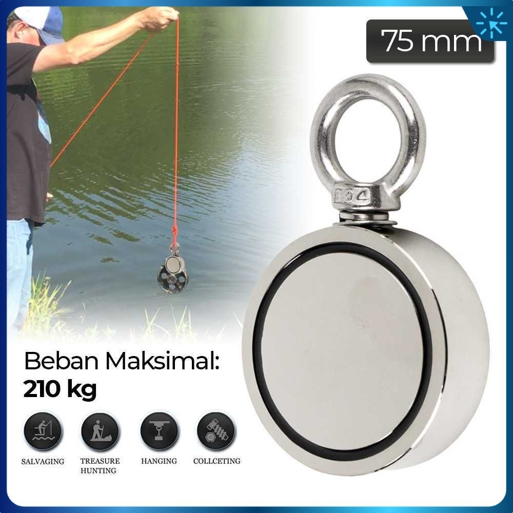 Taffware Magnet Gantungan Round Hook Strong Neodymium 75mm - D75