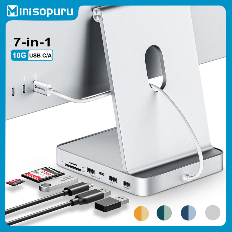 Minisopuru iMac USB Hub for iMac 24 inch 2021/2023/2024 Support M.2 NVMe SSD with USB 10Gbps iMac Ac