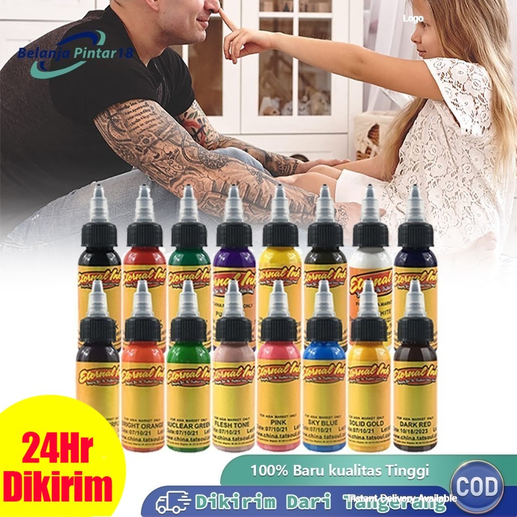 16 Warna Tinta Tato Permanen Tato 30ml Tinta Set Pigmen Tinta Profesional Tato Tintas