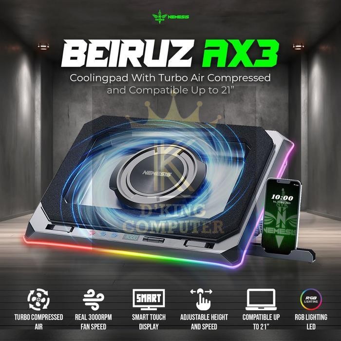 Coolingpad Turbo Compressed Air RGB with Plate Topper Nemesis BEIRUZ AX3