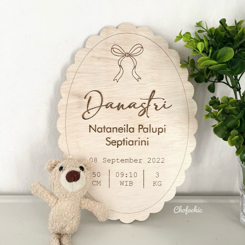 Papan Nama Bayi / Letter Board Kekinian - Papan Nama Kayu Bayi Newborn