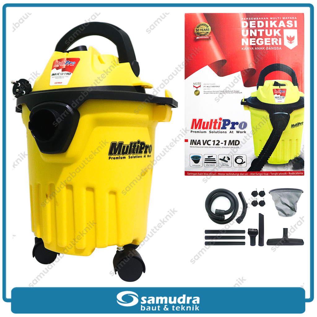 MULTIPRO INA VC 12-1 MD Mesin Vaccum Cleaner 12 Liter Alat Sedot Debu Mobil Wet Dry Serbaguna
