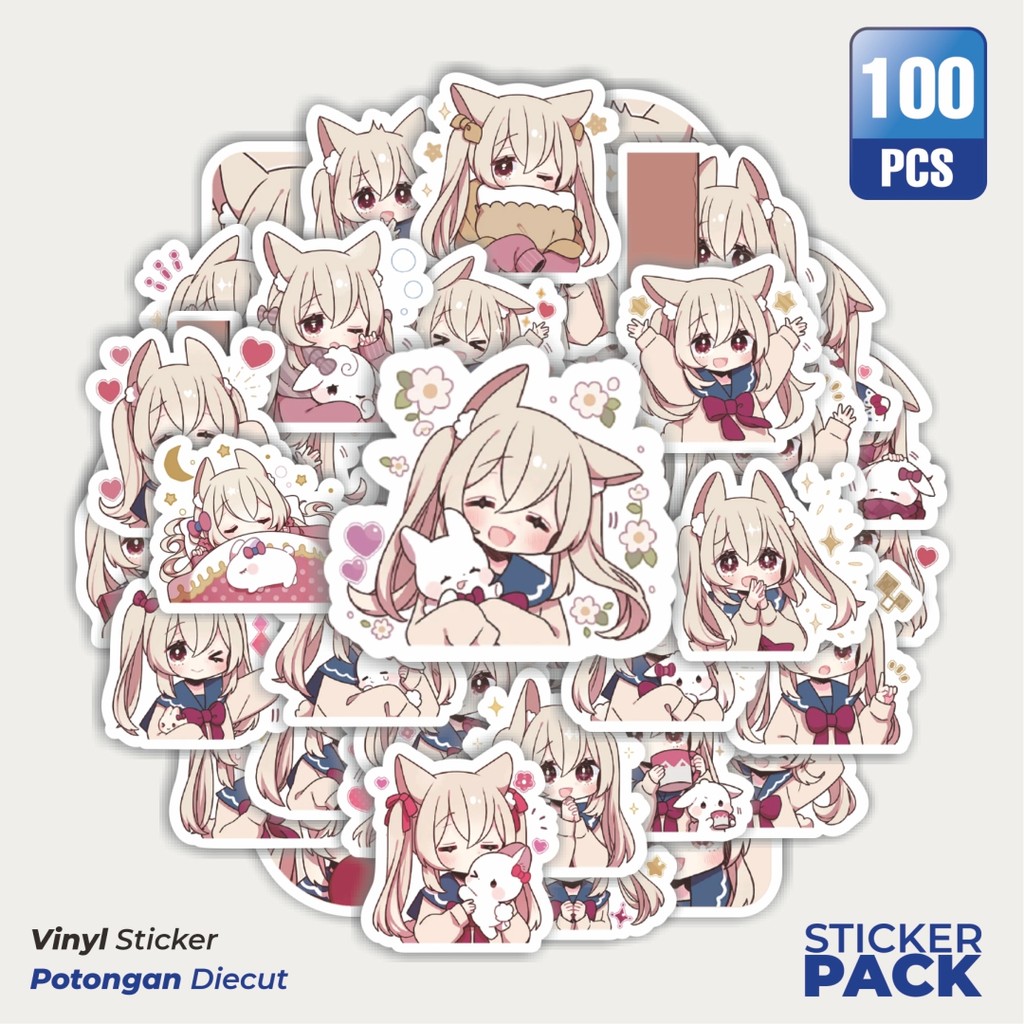 

Stiker Vinyl Stiker Funny Character Sweetie Bunny Girl Waterproof Aesthetic- Untuk Laptop, Motor, dan Helm - Paper Stationery Pack
