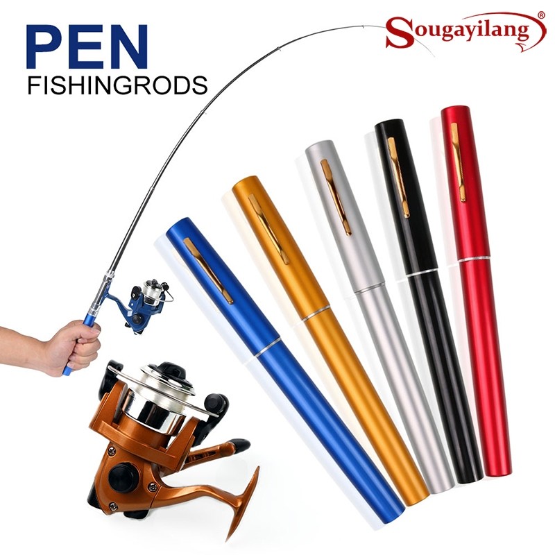 Terlaris Sougayilang FIshing Set 5 Warna Skala Kecil Aluminum Alloy Saku Bentuk Pena Teleskopik Jora
