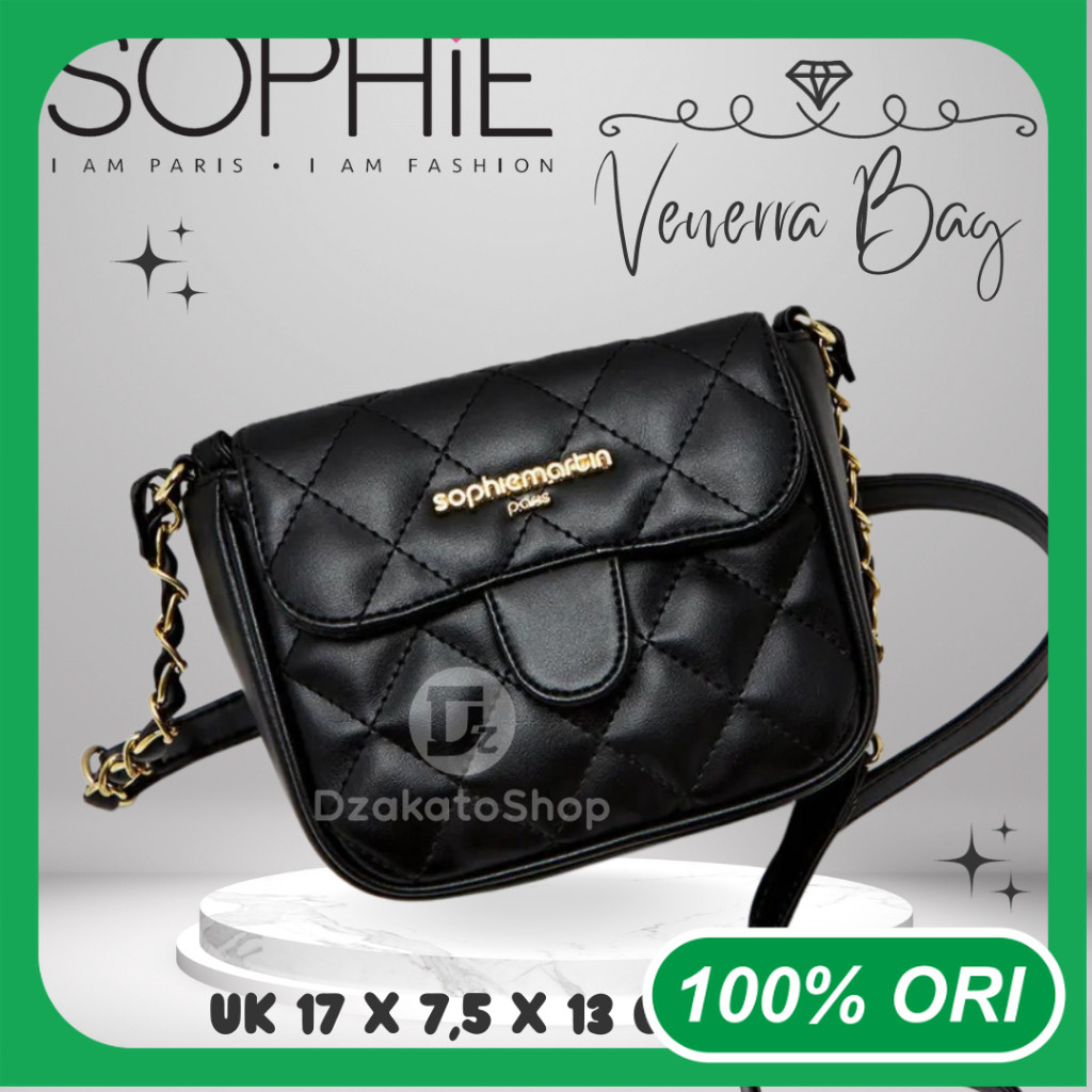Sophie Martin Paris Tas Selempang Wanita Kecil Mini Hitam Venerra Black Fashionable Katalog Terbaru 