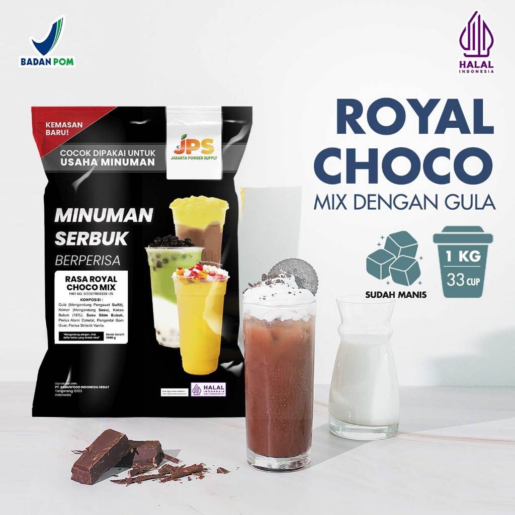 

Powder Drink JPS Bubuk Minuman Rasa Royal Choco Mix 1Kg