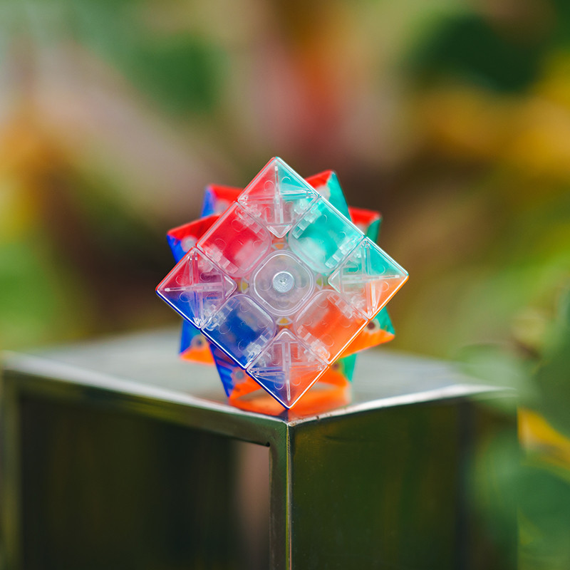 Matte Finish Single Magnetic Transparent Colored 3X3 Professional Cube Magic Zero Delay Ultra-Fast T