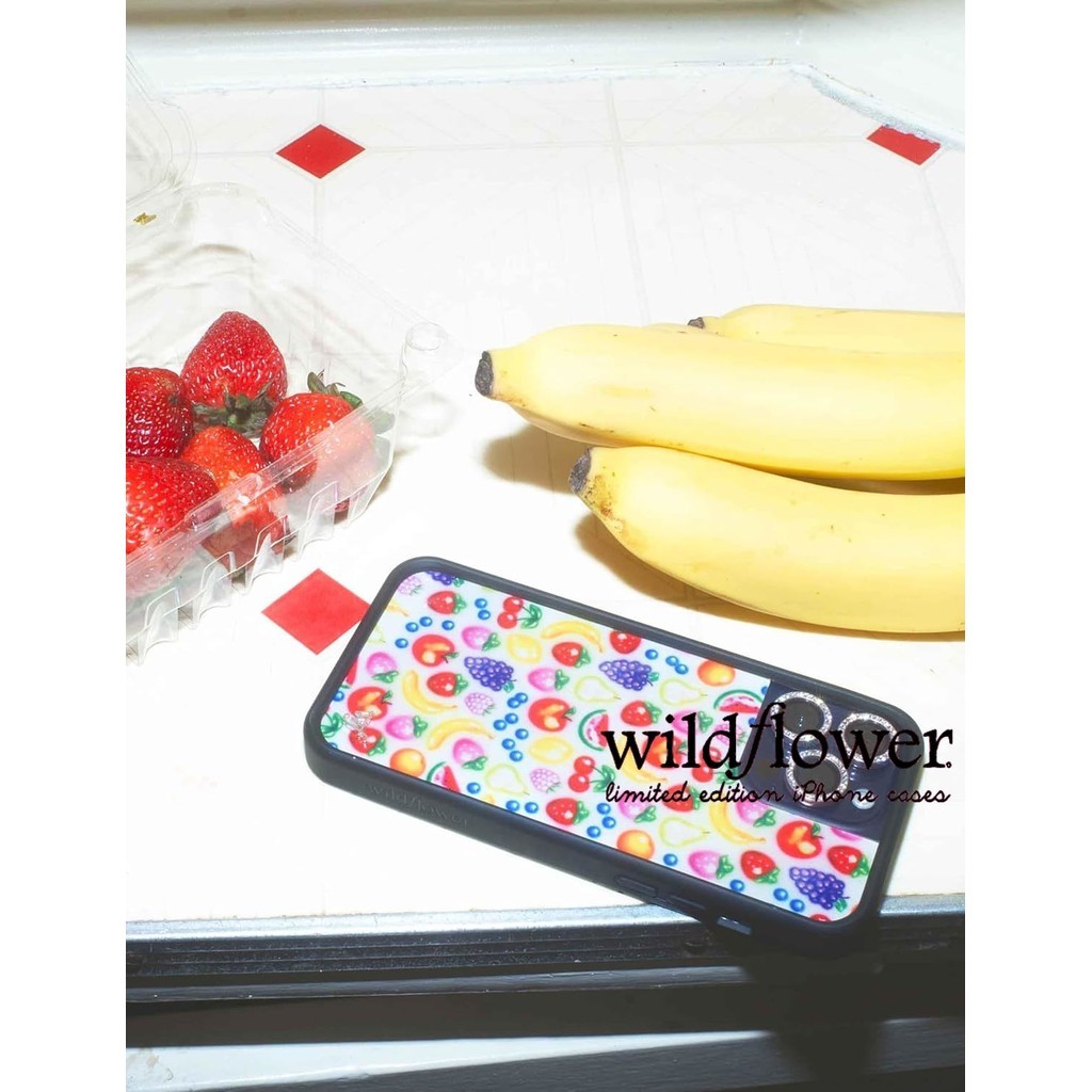 JUJI Wildflower Cases Tutti Fruity Case For IPhone 11 12 13 14 15 16 15 Pro Max | White Trendy Fruit