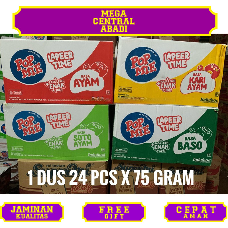 

PopMie 75 gram exp date Januari 2026 boleh campur UkuranBesar 1 Dus isi 24 Pcs soto, Kari ayam)
