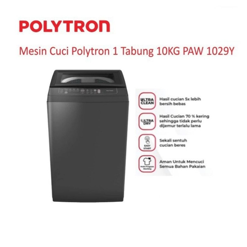 MESIN CUCI POLYTRON PAW-1029 1 TABUNG 10KG PAW-1029Y